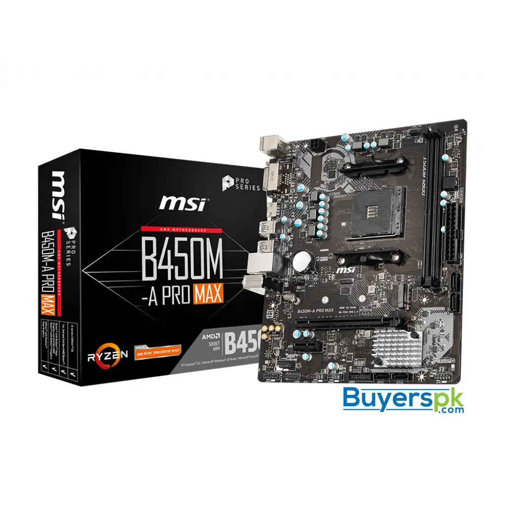 Msi B450m-a Pro Max Amd Micro Atx Am4 Motherboard - Price in Pakistan Msi B450m-a Pro Max Amd Micro Atx Am4 Motherboard - Price in Pakistan